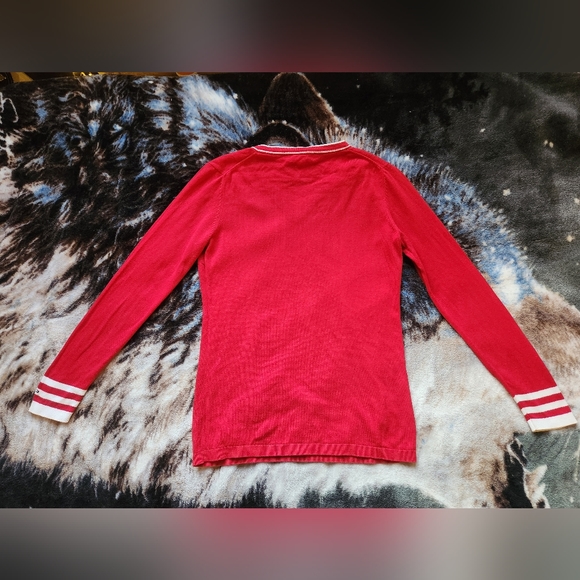 Red V-neck Tommy's Hilfiger sweater - Picture 5 of 9